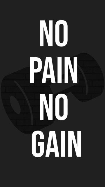 No pain No gain, Monochrome, Motivational quotes, 5K, Dark background, Minimalist, Gym, Dumbbell workout