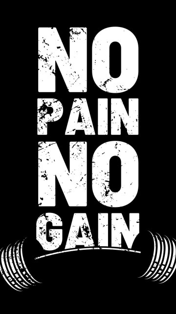 No pain No gain, Inspiring, 5K, Black background, AMOLED, Minimalist, Gym, Weight training