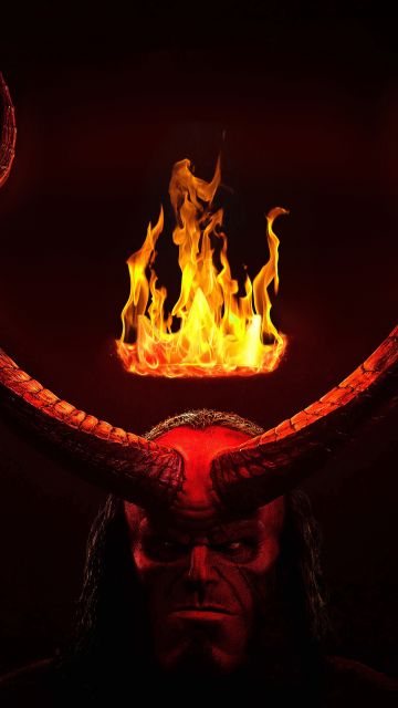 Hellboy, 5K, Movie poster, Dark background, Superhero