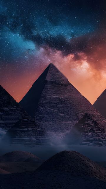 The Great Pyramid of Giza, Aesthetic, Milky Way, Egypt, Ancient architecture