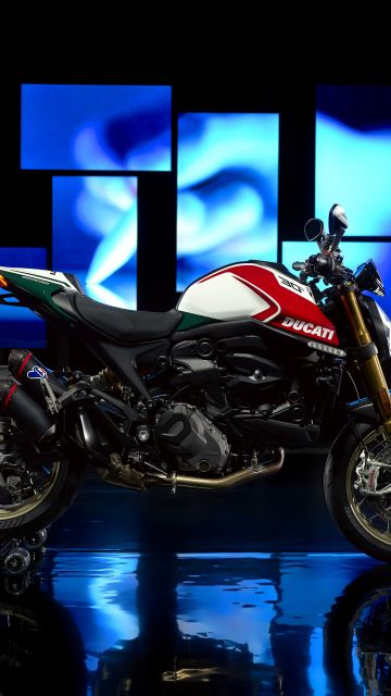 Ducati Monster, Anniversary Edition, Dark background, 2024, 5K, 8K, 12K