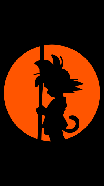 Son Goku, Silhouette, Black background, AMOLED, Dragon Ball, 5K, 8K, 12K