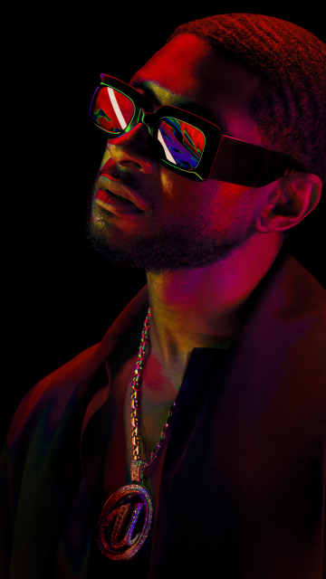 Usher, Super Bowl, Live concert, AMOLED, Black background