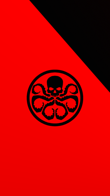 Hydra, Logo, Marvel Comics, Red background, Simple
