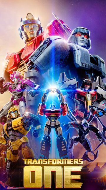 Transformers One, Poster, 2024 Movies, 5K, Orion Pax (Optimus Prime), B-127 (Bumblebee), Elita One, D-16 (Megatron)