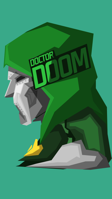 Doctor Doom, Minimalist, 8K, Supervillain, Marvel Comics, 5K, Green aesthetic