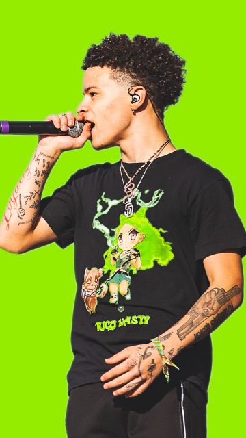 Lil Mosey, Live concert, Green background, 5K, American rapper