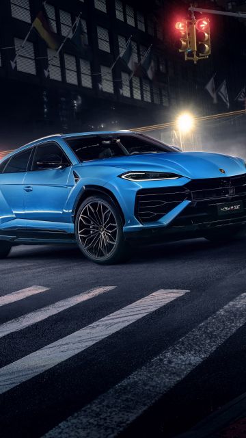 Lamborghini Urus SE, City street, 5K, 8K, Hybrid Supercar