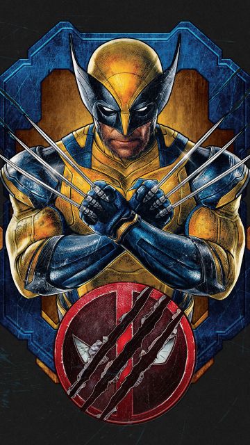 Wolverine, Deadpool & Wolverine, Movie poster, Dark background, 2024 Movies, 5K