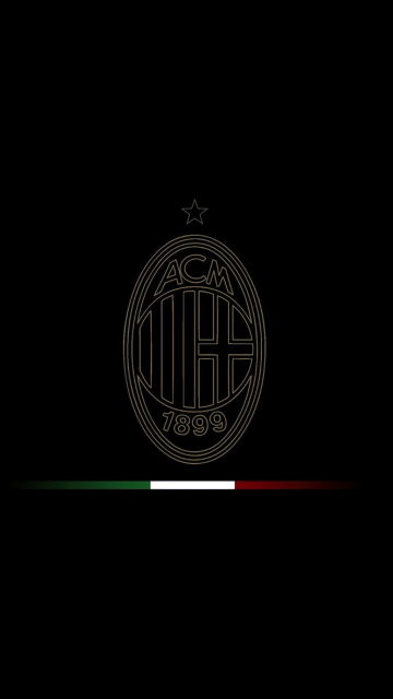 AC Milan, Minimal logo, 5K, Black background, AMOLED