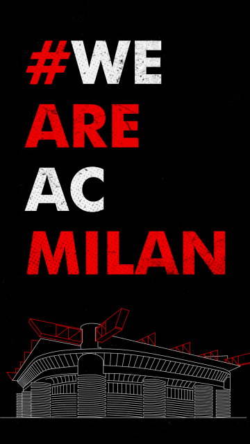 AC Milan, 5K, Football club, Black background, AMOLED