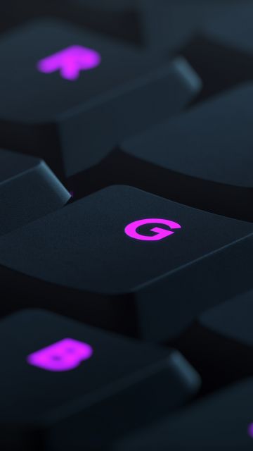 Illuminated, Keyboard, Purple aesthetic, Logitech, 5K