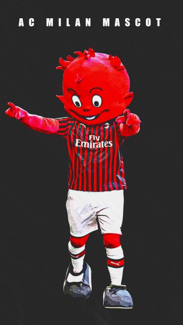 AC Milan, Mascot, Dark background, 5K