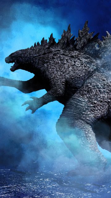 Godzilla, Kaiju, Titan, 5K, Blue aesthetic