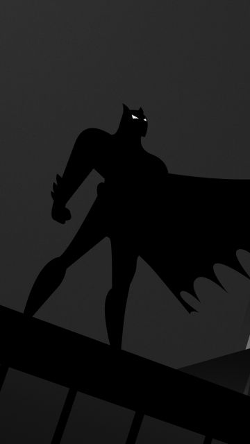 Batman, Monochrome, Silhouette, 5K, Gotham, Dark theme