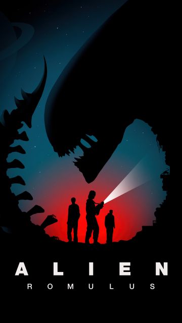 Alien: Romulus, Poster, 8K, Black background, 2024 Movies, 5K