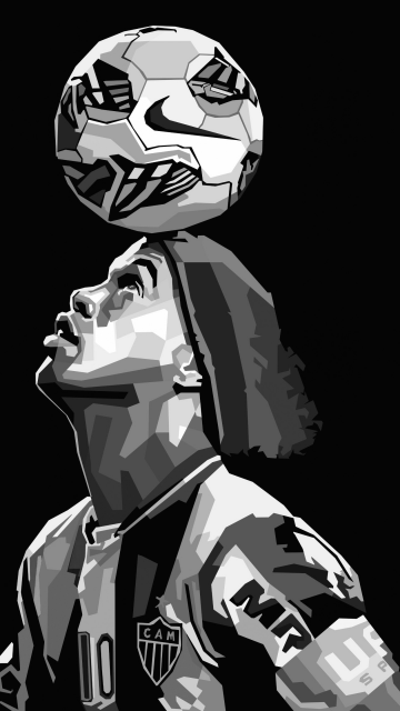 Ronaldinho, Iconic, Minimalist, AMOLED, Brazilian Football Player, Black background, 5K