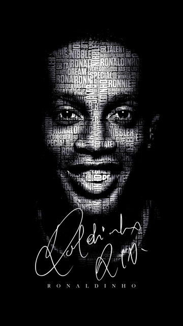 Ronaldinho, Black background, 5K, Brazilian Football Player, AMOLED