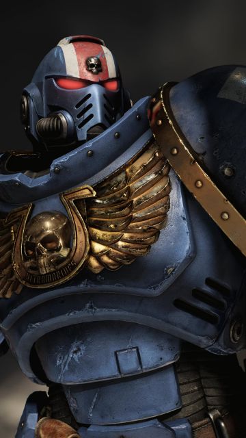 Titus, Dark background, Warhammer 40K Space Marine 2, 2024 Games