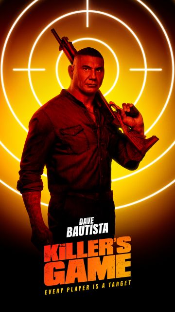 Dave Bautista, The Killer's Game, 2024 Movies, 5K, AMOLED, Black background