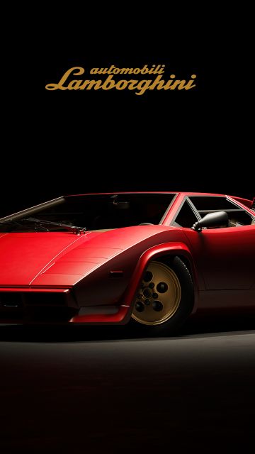 Lamborghini Countach, Dark aesthetic, Classic cars, 5K, Dark background, Red cars