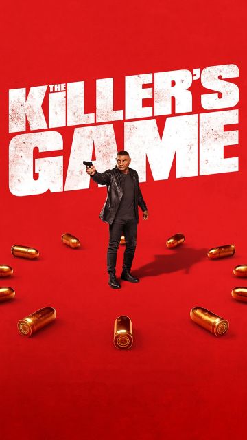 The Killer's Game, Red background, 2024 Movies, Dave Bautista, 5K