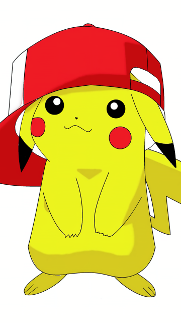 Pikachu, Drawing, Minimal art, 5K, Pokemon, White background, Baseball cap, Illustration, Cartoon