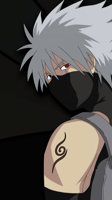 Kakashi Hatake, Dark aesthetic, Sharingan, 5K, Naruto