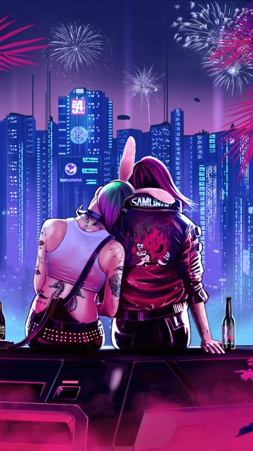 Cyberpunk 2077, Romantic, Dystopian, V (Cyberpunk), Female V, Futuristic city, 5K