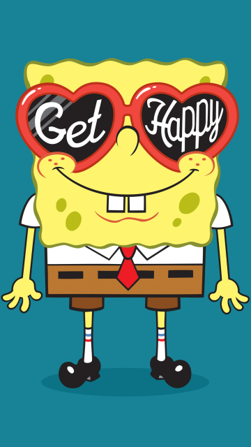 SpongeBob, Get Happy, SpongeBob smiley face, SpongeBob SquarePants, 5K