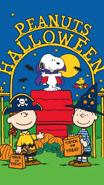 Peanuts, Trick or treat, Halloween background, Halloween pumpkins, 5K, Cartoon, Friends, Snoopy