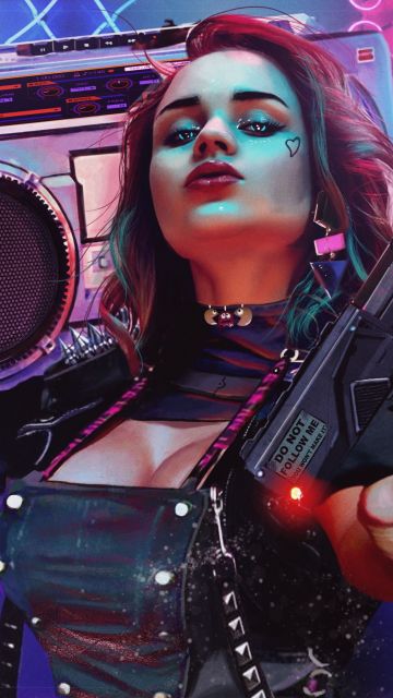 Cyberpunk girl, 2020 Games, Cyberpunk 2077, Neon, Artwork