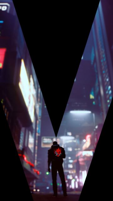 V (Cyberpunk), Poster, Cyberpunk 2077, Dark background, 5K, Game poster, Video Game