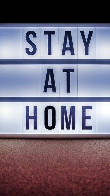 Stay at Home, Sign board, Dark background, 5K, 8K