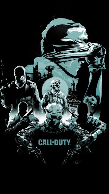 Call of Duty, AMOLED, Video Game, Game poster, 5K, 8K, Black background, Illustration