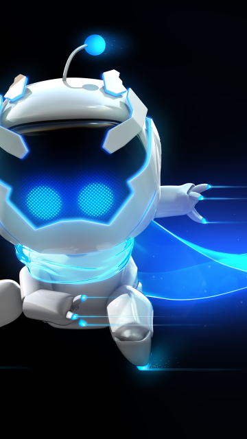 Astro Bot, Black background, 5K, 2024 Games, Robot, PlayStation 5, AMOLED