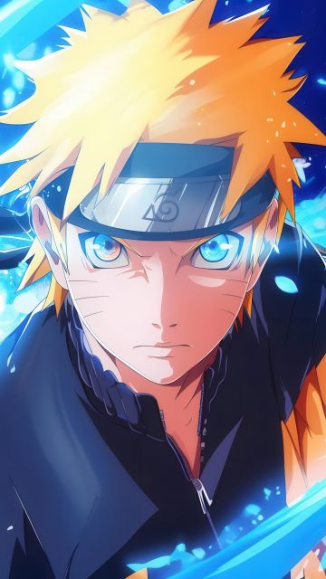 Naruto Uzumaki, Aesthetic, 5K, Blue background