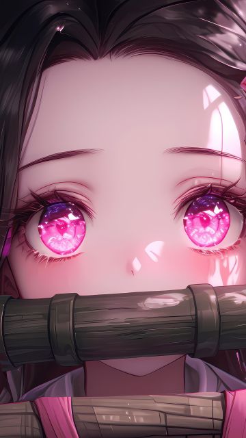 Nezuko Kamado, Cute art, Pink aesthetic, Kimono, Demon Slayer: Kimetsu no Yaiba