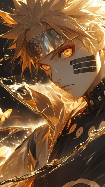 Naruto Uzumaki, Golden, Artwork, AI art, Naruto Shippuden