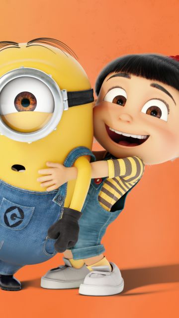 Agnes, Minion, Despicable Me, 5K, 8K, Orange background