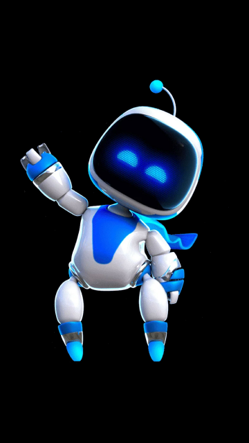 Astro Bot, AMOLED, 5K, 8K, 2024 Games, Robot, PlayStation 5, Black background