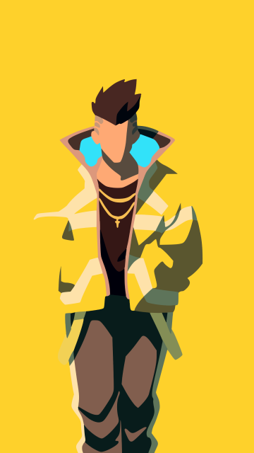 David Martinez, Minimalist, Yellow aesthetic, 5K, Yellow background, Cyberpunk: Edgerunners