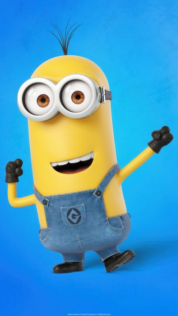 Minion, 8K, Blue background, 5K, Despicable Me