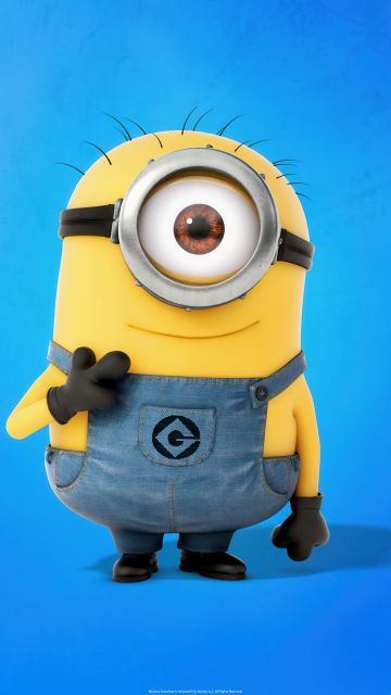 Minion, Blue background, 5K, 8K, Despicable Me