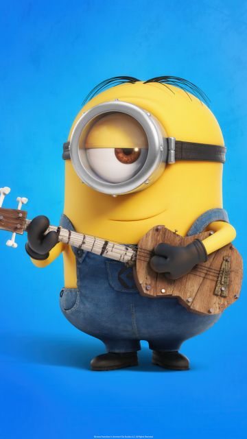 Stuart, Minion, 5K, 8K, Blue background, Despicable Me