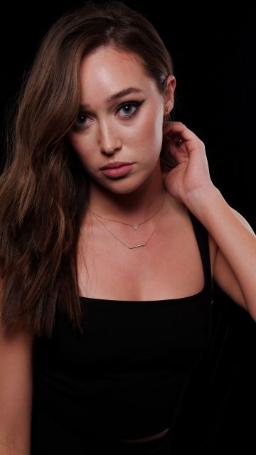 Alycia Debnam-Carey, Black background, 8K, AMOLED, 5K