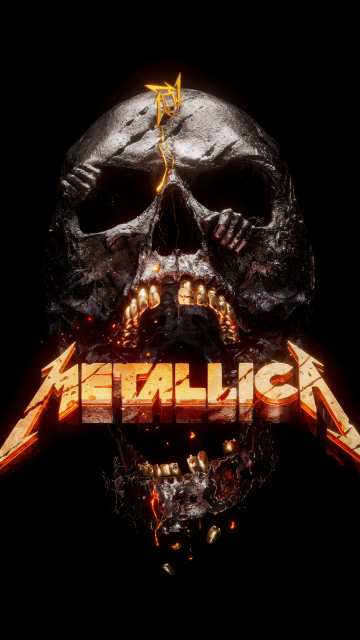 Metallica, AMOLED, Skull, 5K, Black background