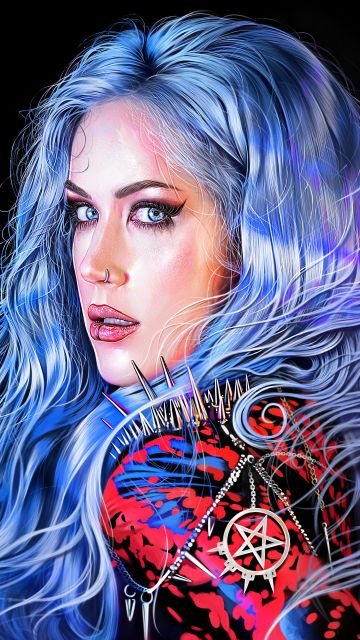 Alissa White-Gluz, 8K, Portrait, Canadian singer, Black background, 5K