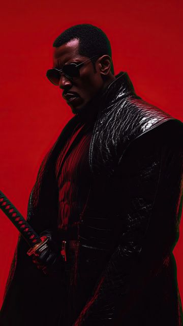 Blade, Red background, 5K