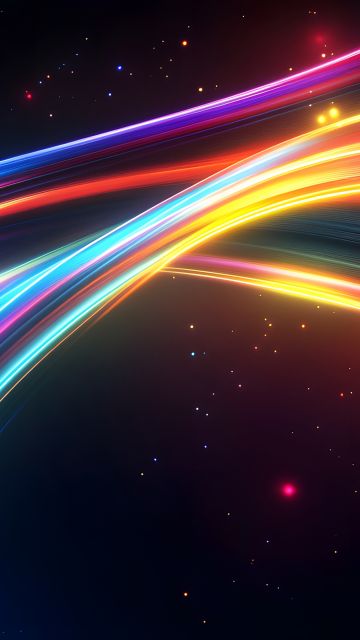 Colorful, Neon trails, Dynamic, Energy, Galaxy, Futuristic, 5K, 8K, Cosmic